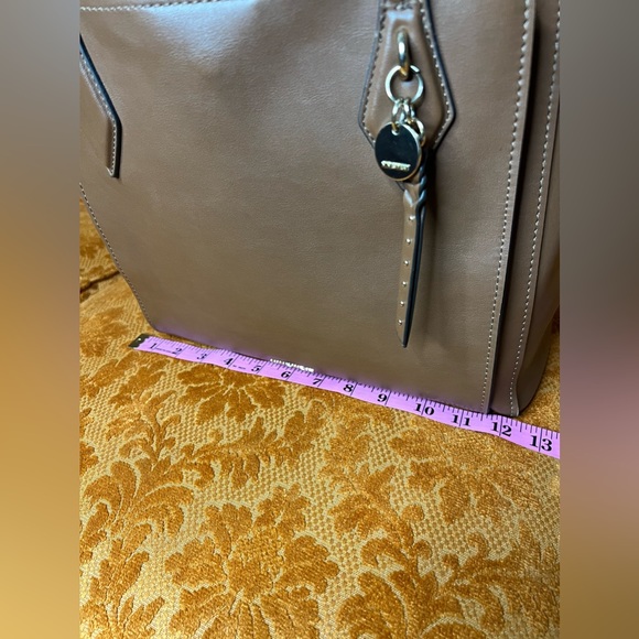 Nine West Chelsea Three Compartment Tote Brown Cognac Handbag - Picture 3 of 12